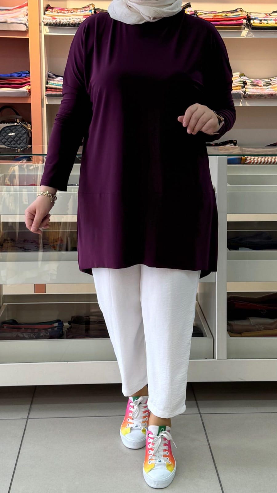 Efraze - Asimetrik Sandy Tunik Mürdüm/5390