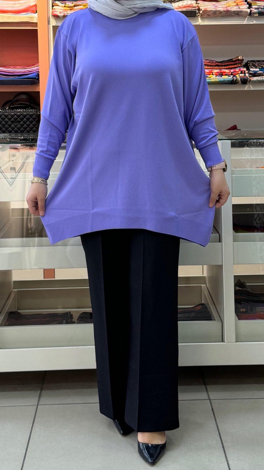 İnza Moda - Basıc Triko Tunik Leylak/2490