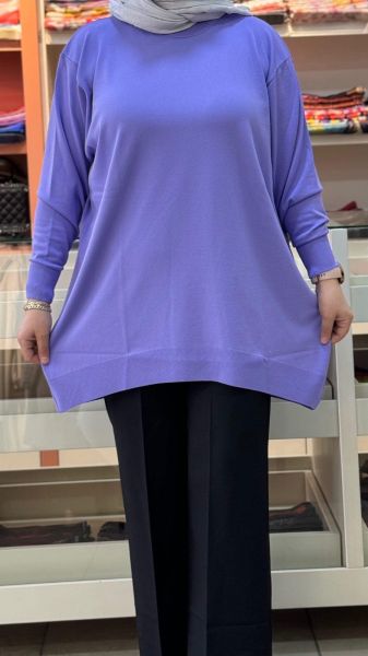 Basıc Triko Tunik Leylak/2490