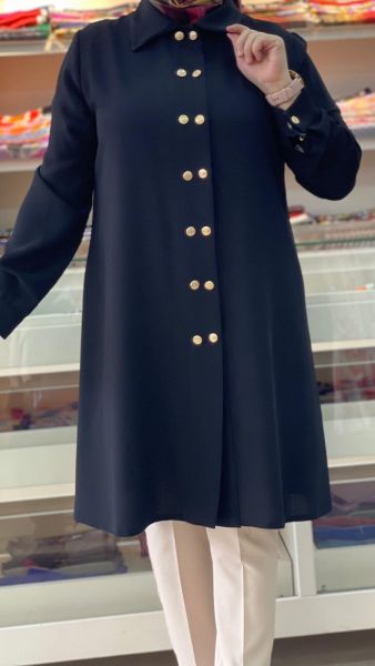 Blazer Düğme Detaylı Tunik Siyah/1330