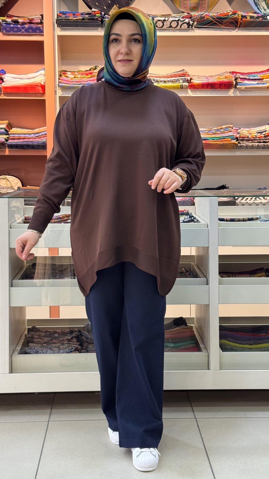 inza moda - BasicTriko Tunik Acı Kahve/10136