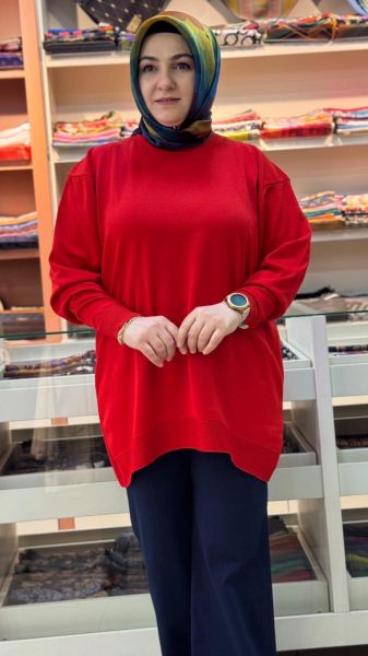 Basic Triko Tunik Kırmızı/10136