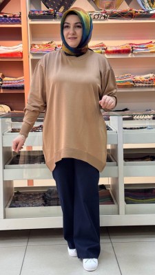 inza moda - Basic Triko Tunik Sütlü Kahve/10136