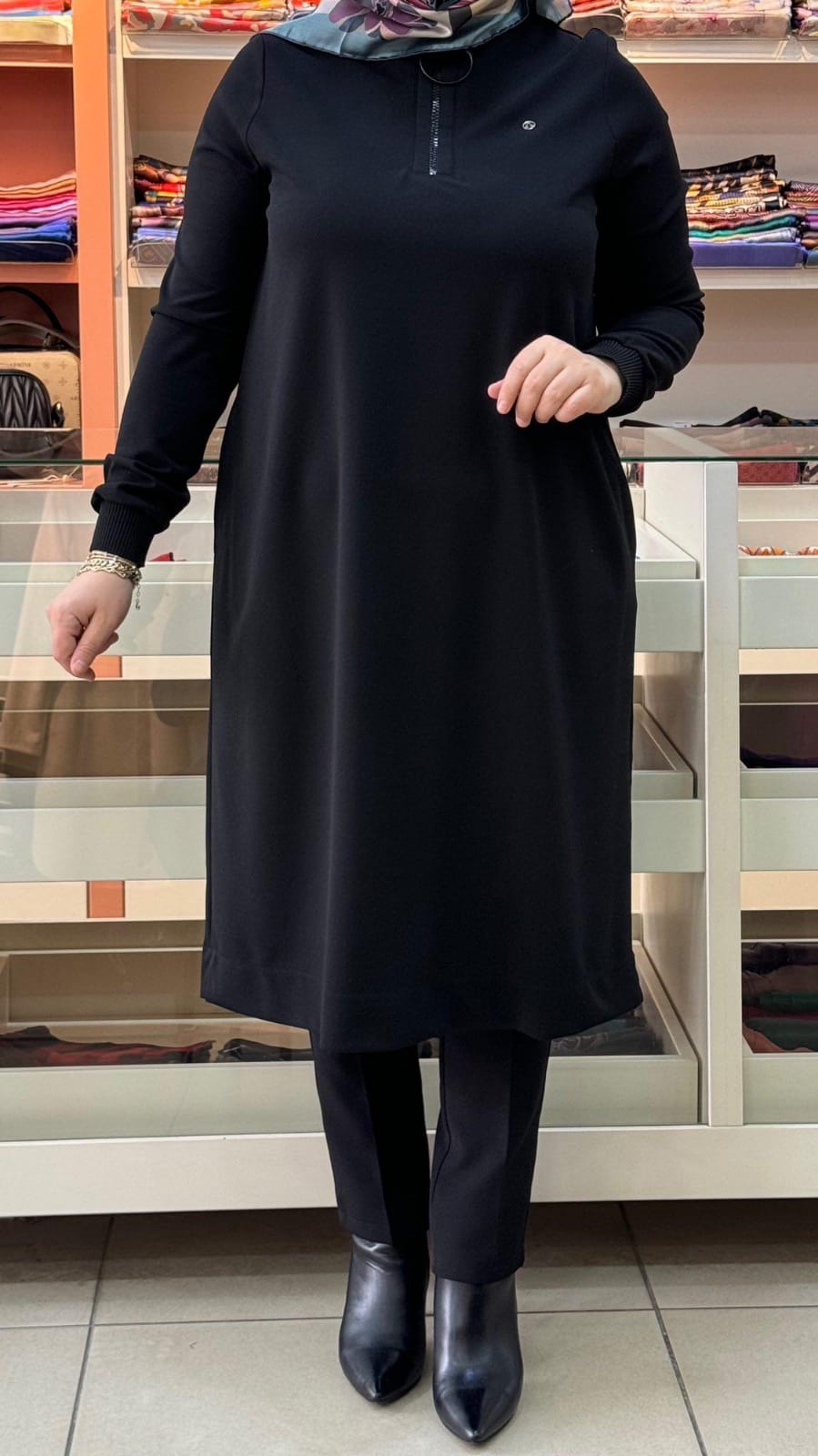 Armine Trend - Fermuar Detaylı Tunik Siyah/43601