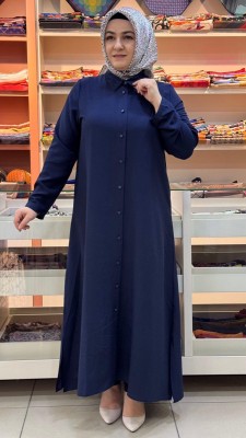 MICCA - Sırtı Pelerinli Basic Tunik Lacivert/241597