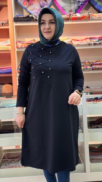 Taşlı Tunik Siyah/9297