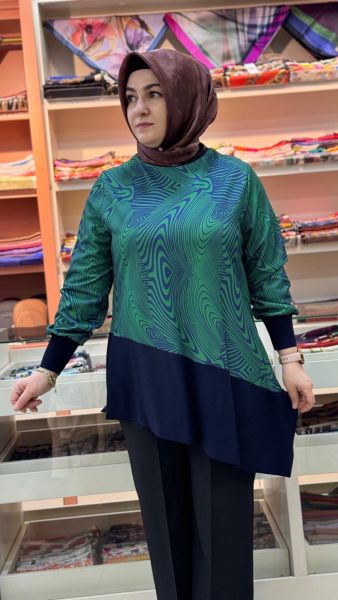 Zebra Desen Tunik Yeşil/52321